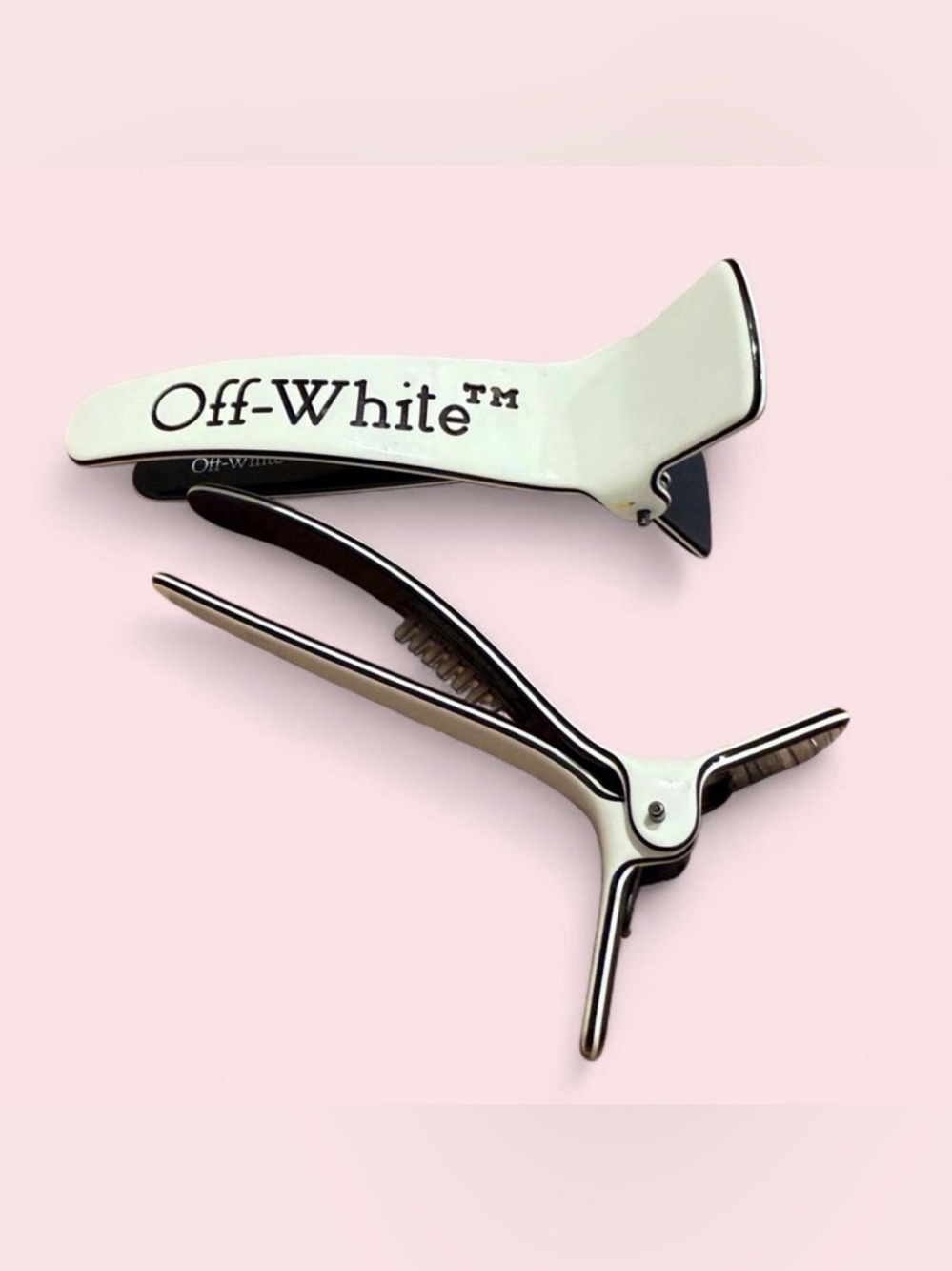 Off-White White and Black Hair Clips - Set of 2